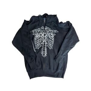 MV SPORT Zip Hoodie | Size Small | Skeleton Graphic “BODIES” | Full-Zip | Alt